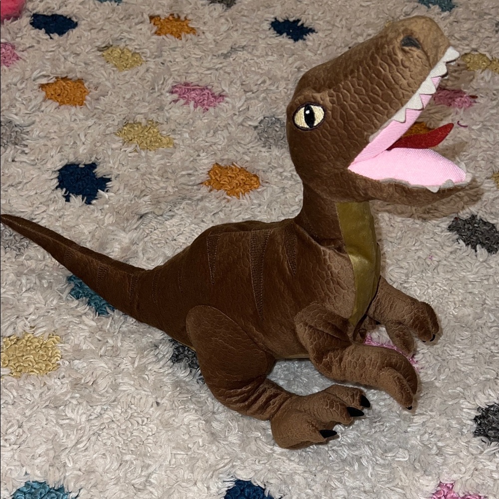 Brown Dinosaur Plush Toy: Velociraptor
